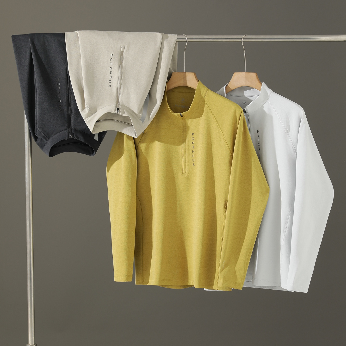 压轴高货！3D立裁！秋冬户外亲肤舒适男半拉链立领长袖打底衫025