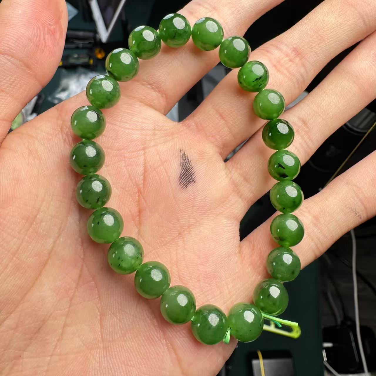 【德巧家】和田玉碧玉单圈手串