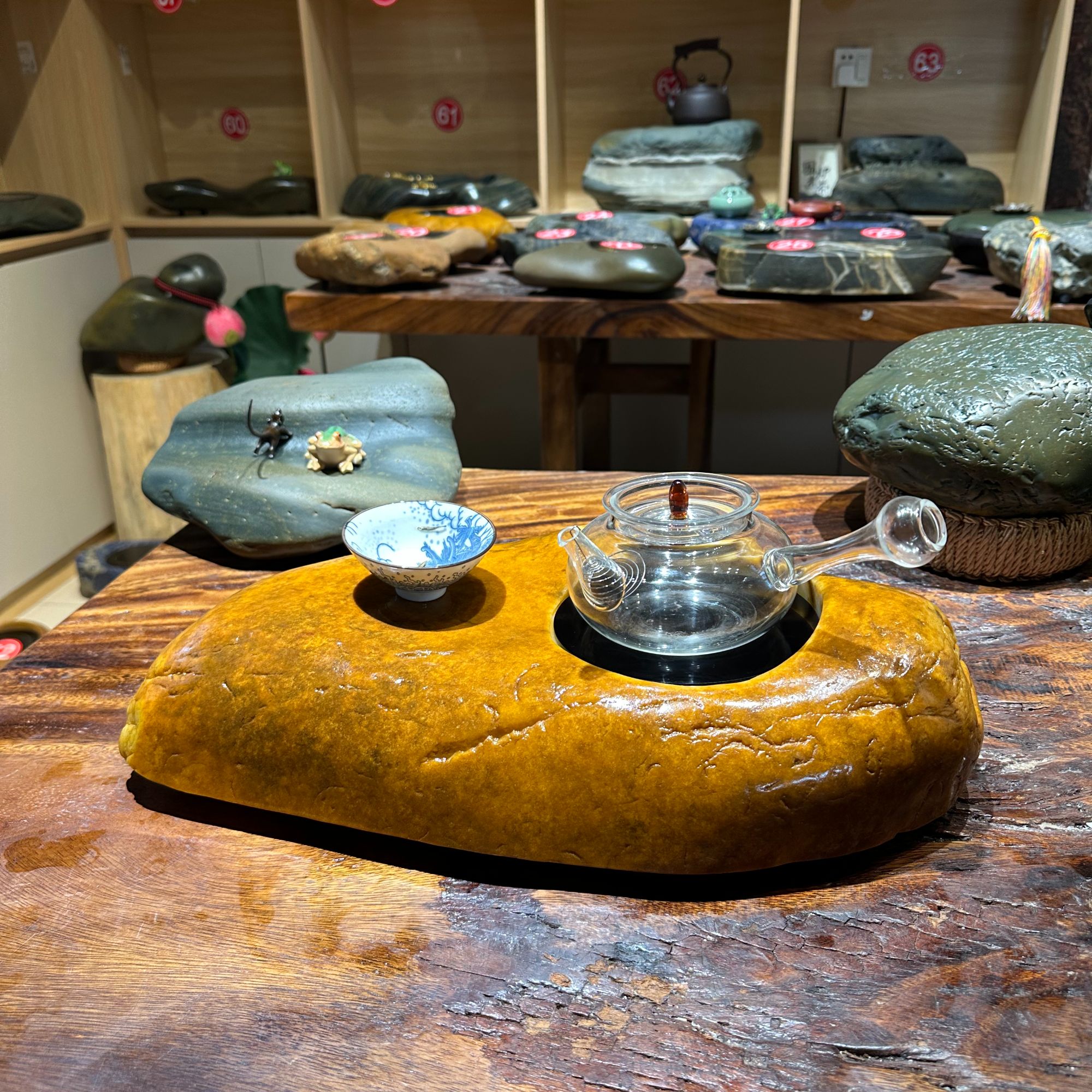 手工茶炉石头茶炉煮茶器电陶炉煮茶器家用茶道烧水创意耐热透明