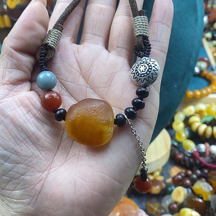 蜜蜡未镶嵌项链项链