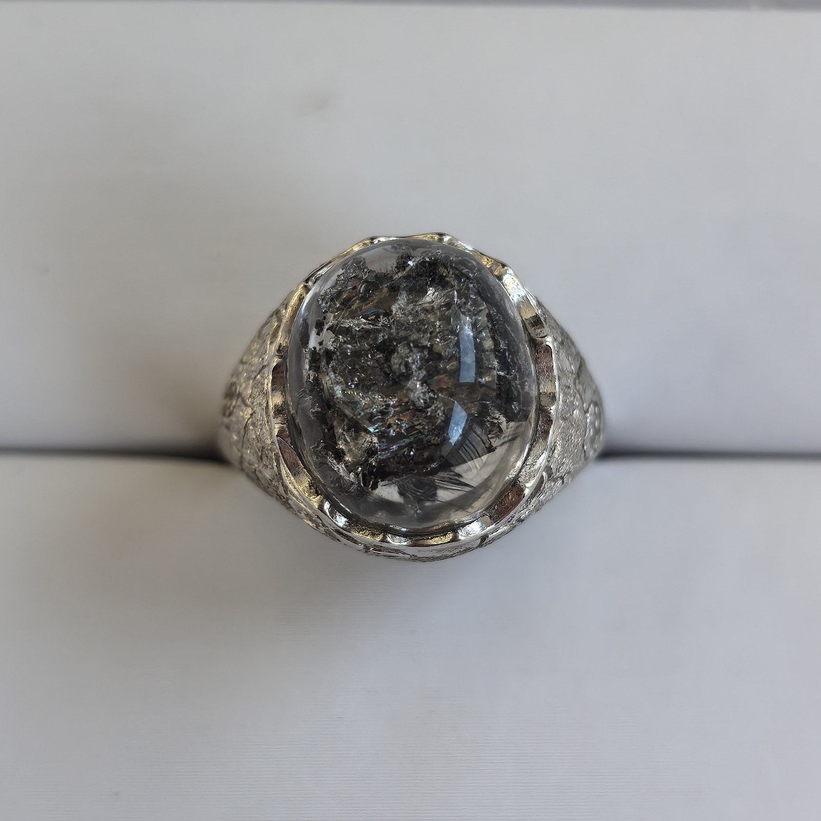 天然黑闪灵|s925银戒托|需拍6单|无鉴赏期不退换