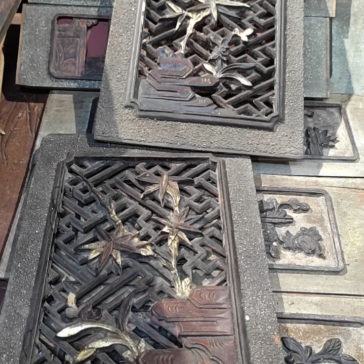 香榧木金*老木雕一对漂亮