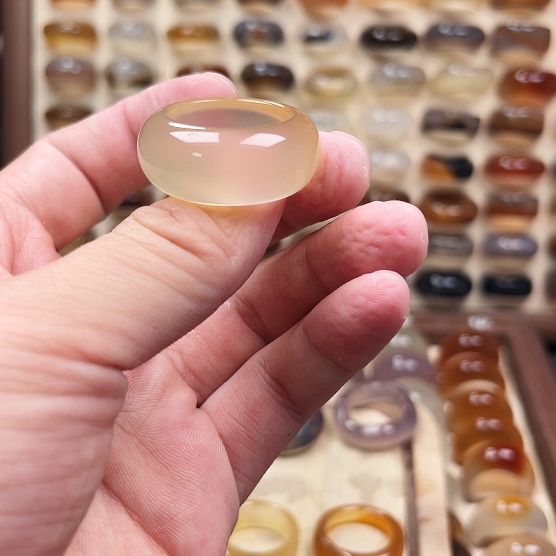 玛瑙/玉髓合金戒指6港23