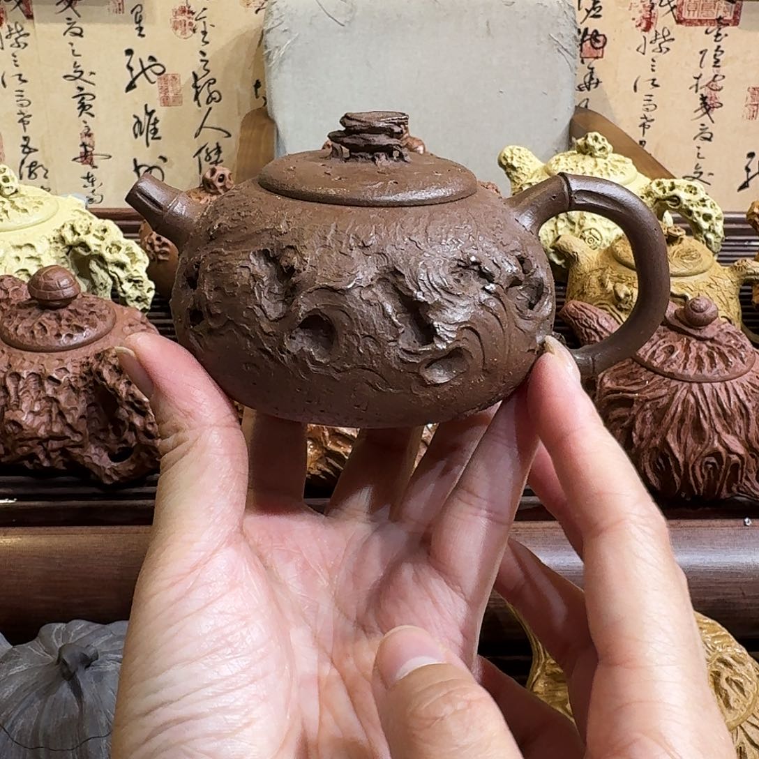 紫砂茶壶五彩段供春