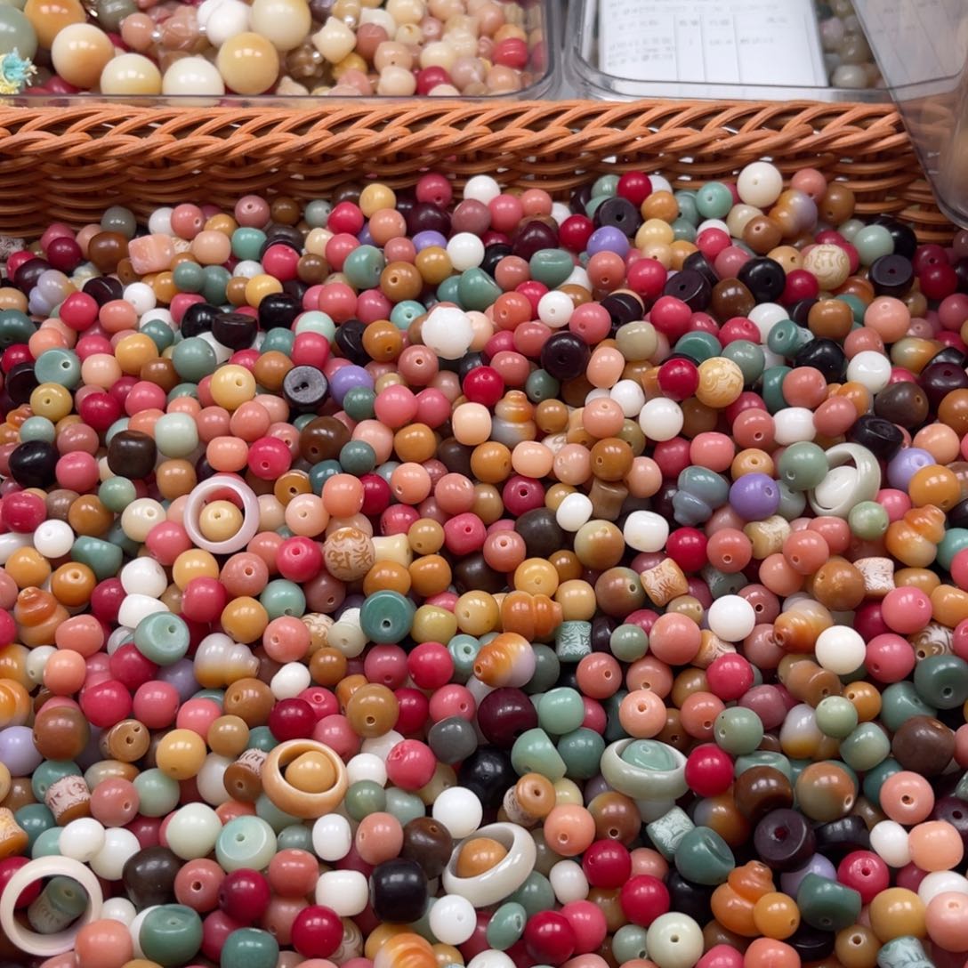 吊坠白玉菩提px78/8-12mm/400颗混珠瑕