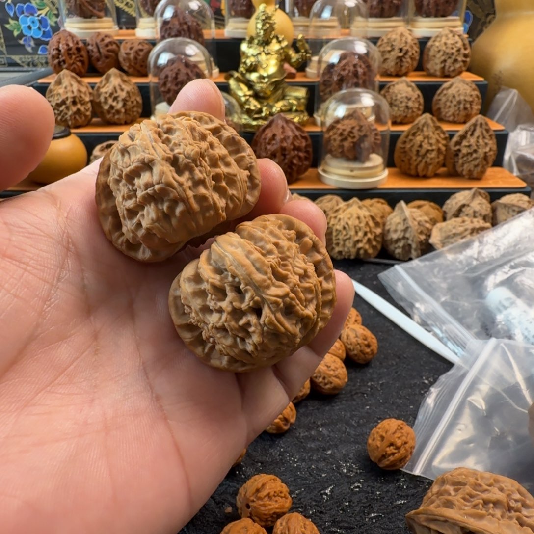 猴头核桃把件文玩核桃 白狮子头