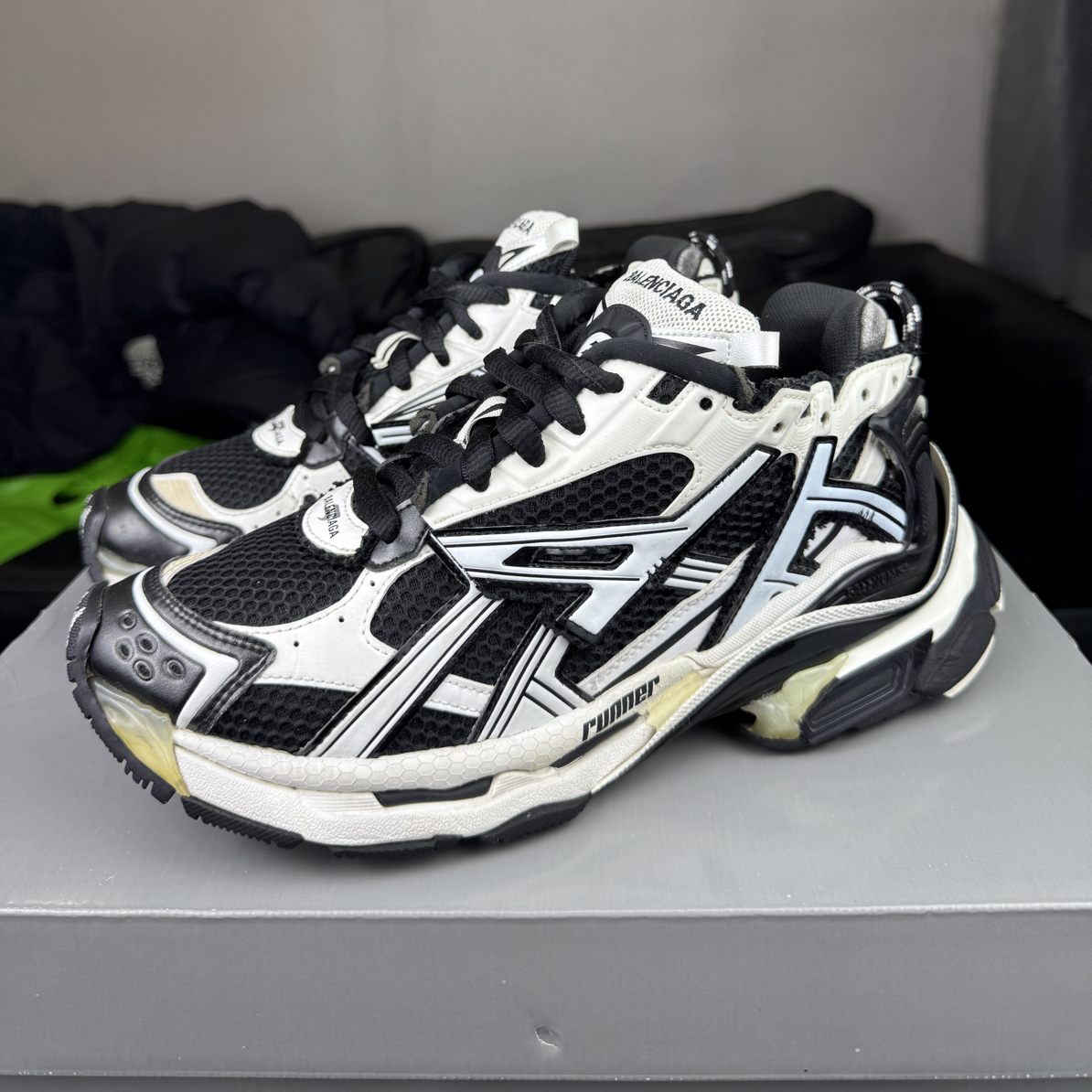 99新 Balenciaga/巴黎世家 Runner黑白老爹鞋41码原盒99新