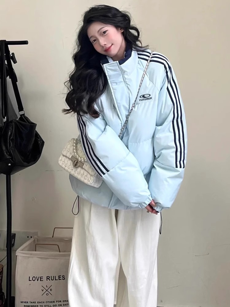 插肩袖短款立领常规保暖棉衣棉服面包服潮流韩版情侣611872