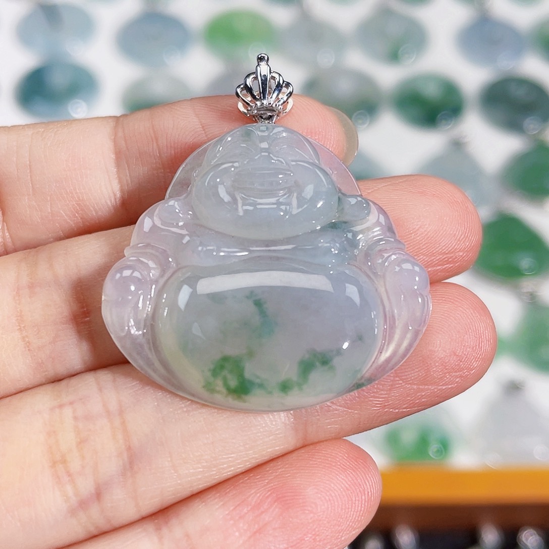 颈饰18K金镶嵌翡翠吊坠