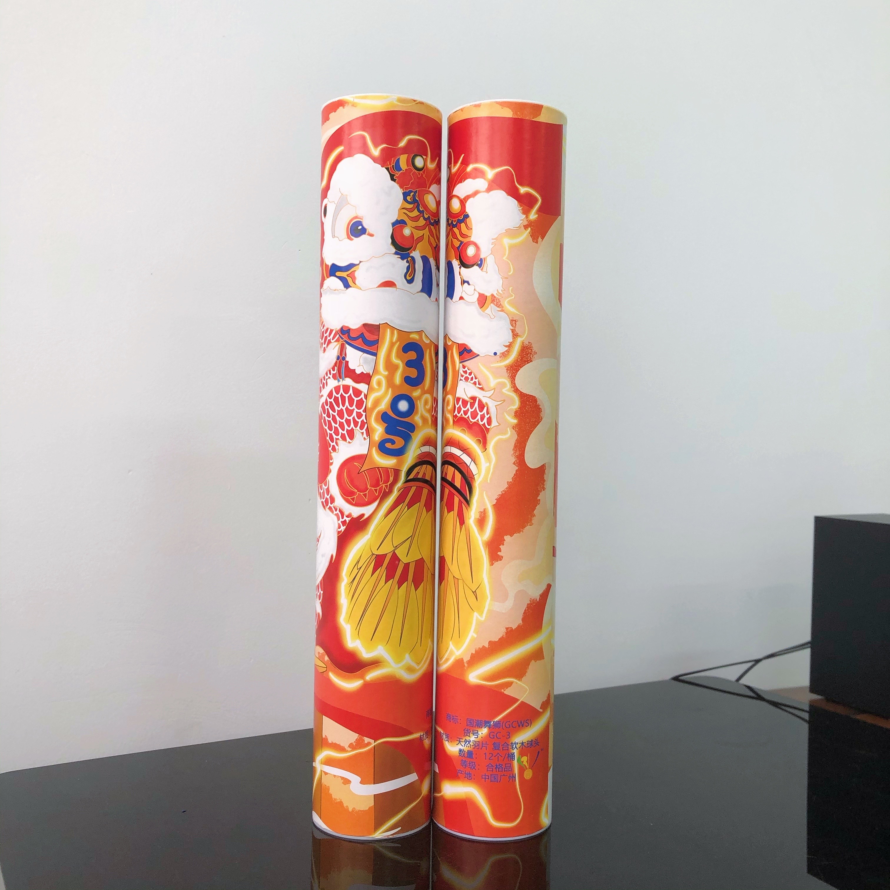 正品羽毛球国潮舞狮3号羽毛球耐打型鹅毛球77/76速12只装