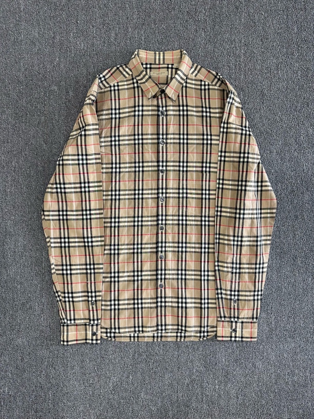 95新 BURBERRY/博柏利 巴宝莉 小格纹衬衫 m