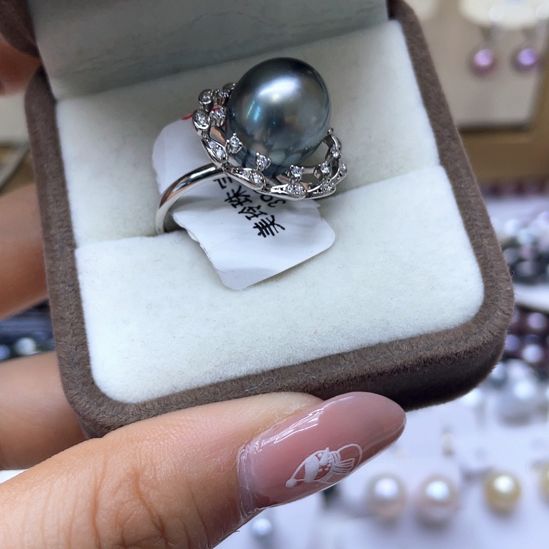 海水珍珠戒指银S925镶嵌