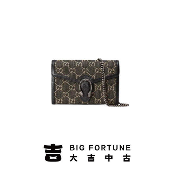 大吉中古/Gucci古驰丹宁酒神迷你woc斜挎包