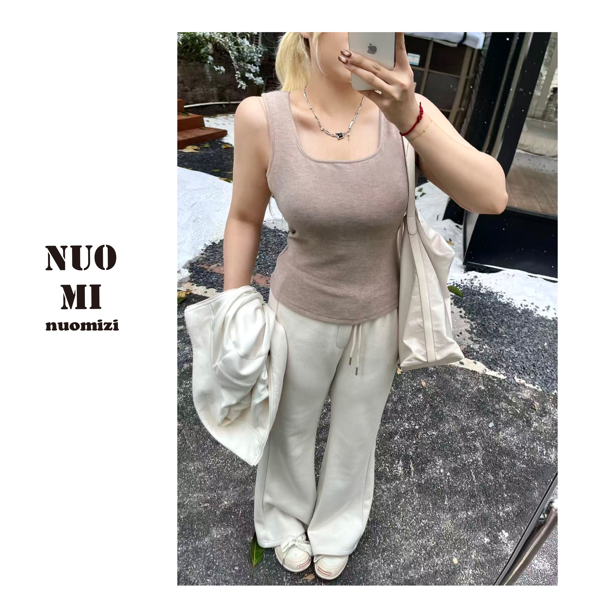 ZOZ糯米子[保温背心]女款吊带带胸垫无痕发热打底冬加绒加厚内衣