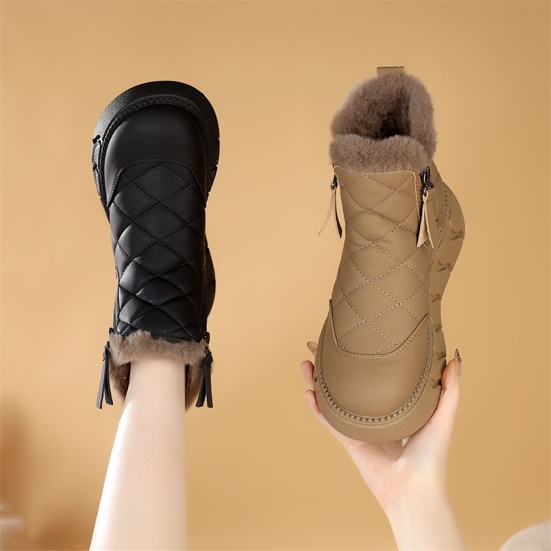 【质保一年】加绒加厚保暖雪地靴女防滑防水2025年冬季新款拉链短靴