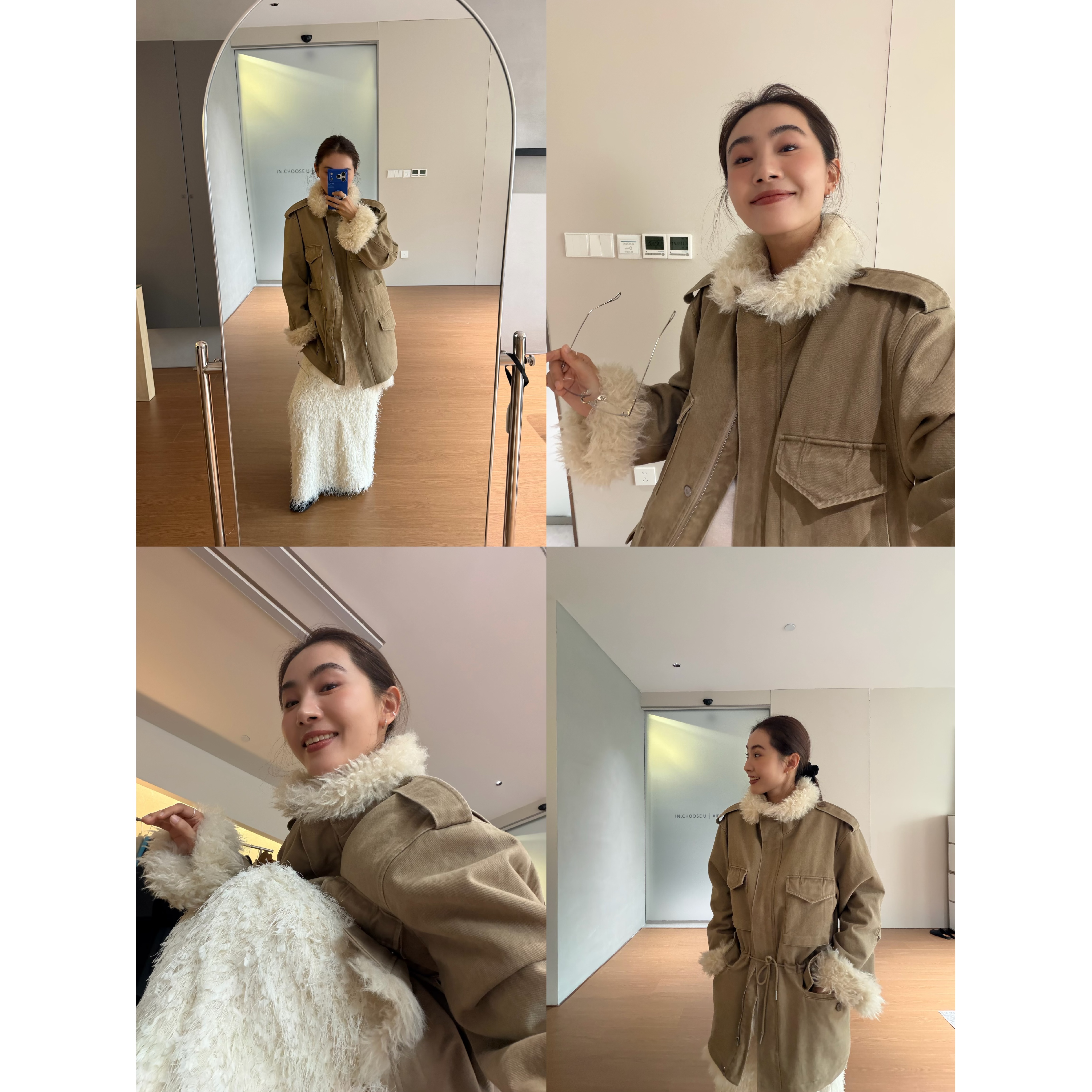 INAIEN“巴恩玩家”复古洗水工装棉服外套Y5835