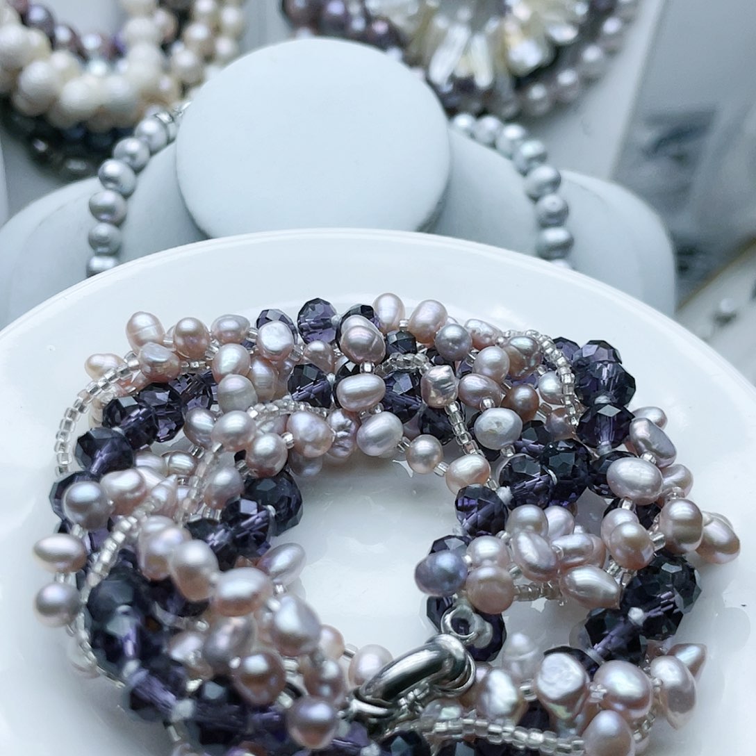 淡水珍珠颈饰钛钢