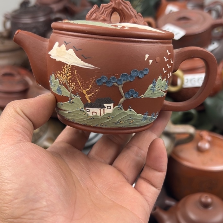 紫砂茶壶紫砂壶底部花泥