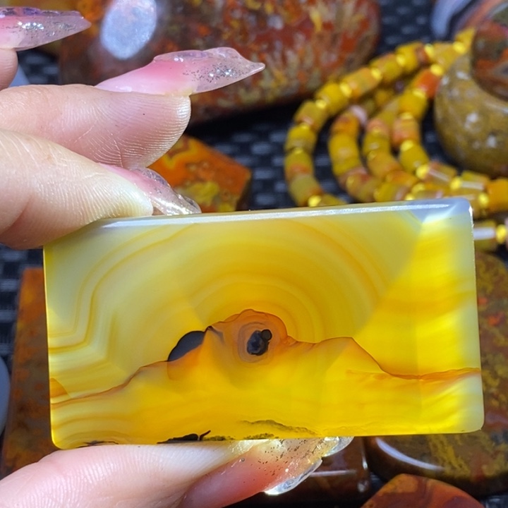 玛瑙/玉髓颈饰足银镀金镶嵌