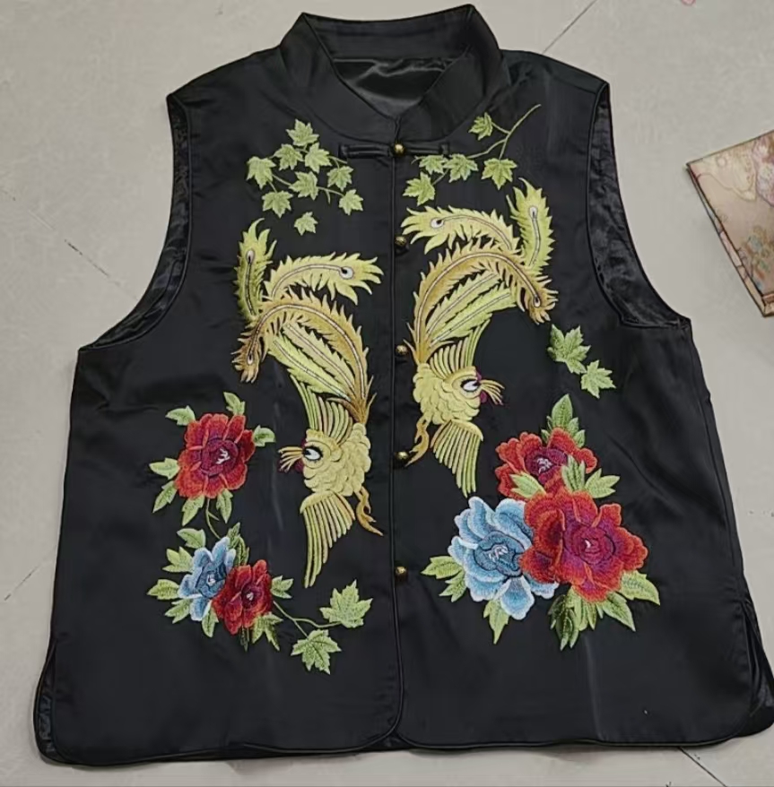 【凤荇】 中国风气质显瘦中长款春季马甲民族风高档中式上衣无袖