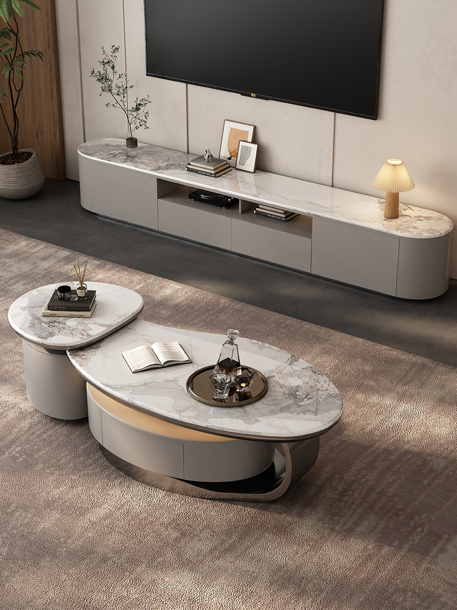 茶几意式轻奢极简多功能小茶桌客厅家用茶桌茶台一整套