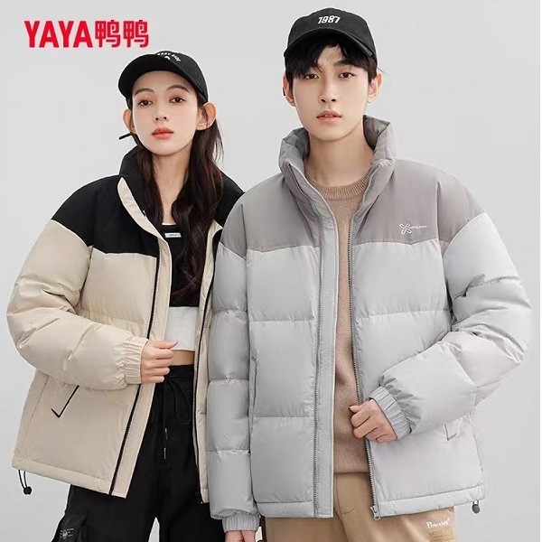 鸭鸭保暖立领冬季情侣短款百搭宽松羽绒服潮流-LYX