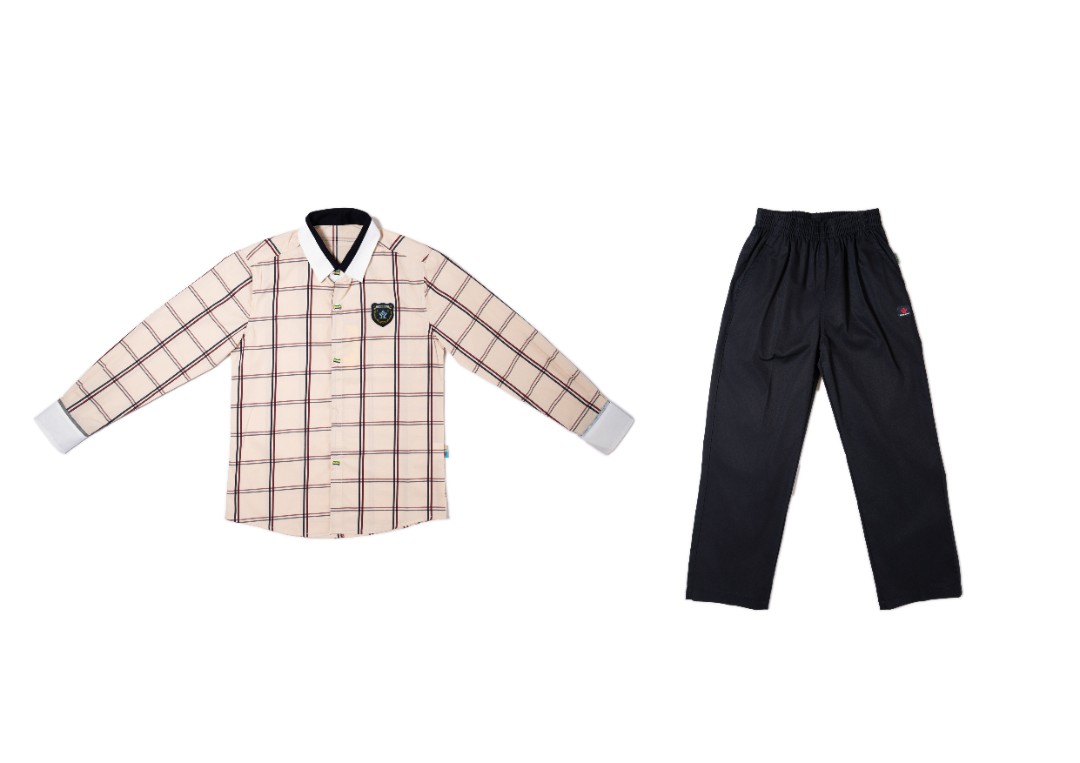 南宁中小学校服特价格子秋季制服男女长袖长裤