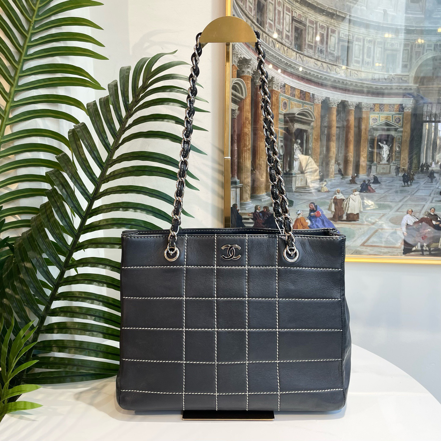 95新 Chanel/香奈儿 多宝二奢/28323/单肩托特 7开 有标无卡