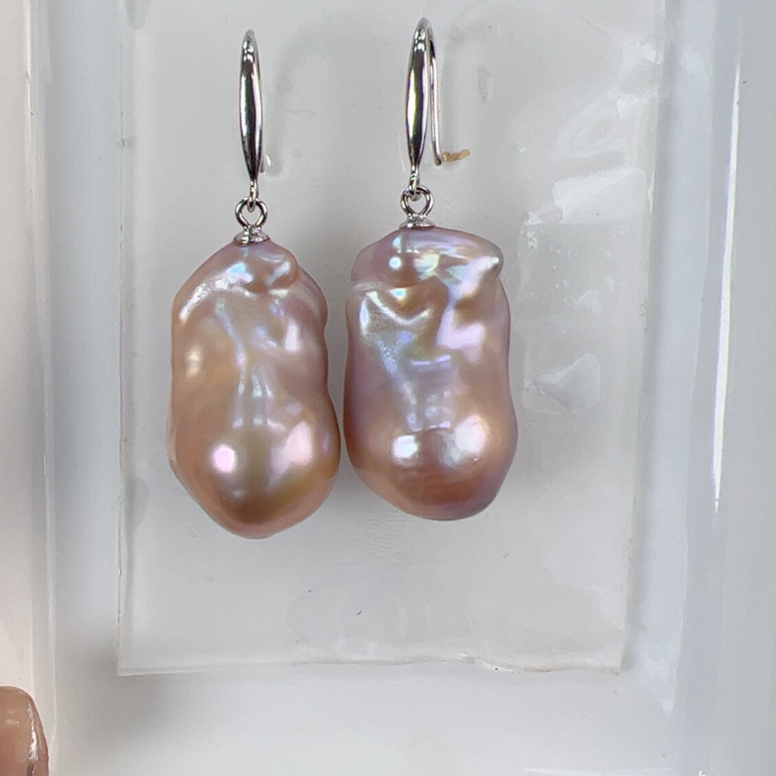 淡水珍珠耳饰银S925镶嵌