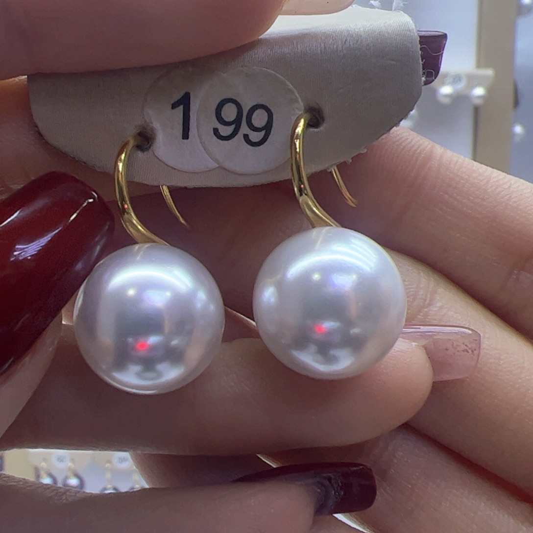 淡水珍珠耳饰18K金镶嵌