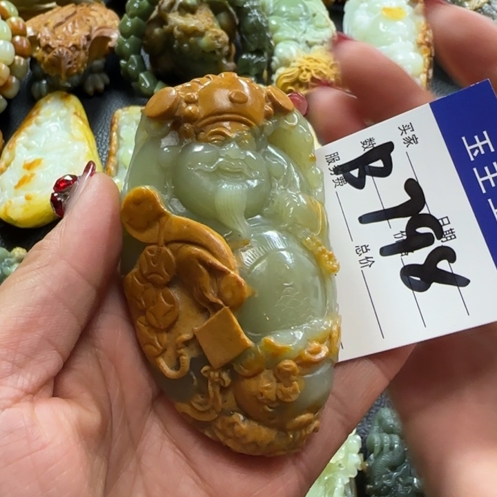 和田玉手把未镶嵌静*