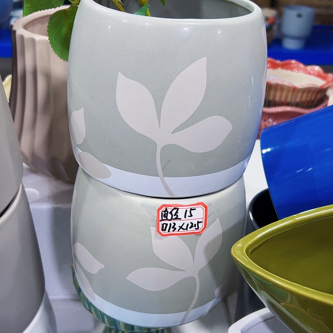 外贸尾单陶瓷花盆凑单10米包邮