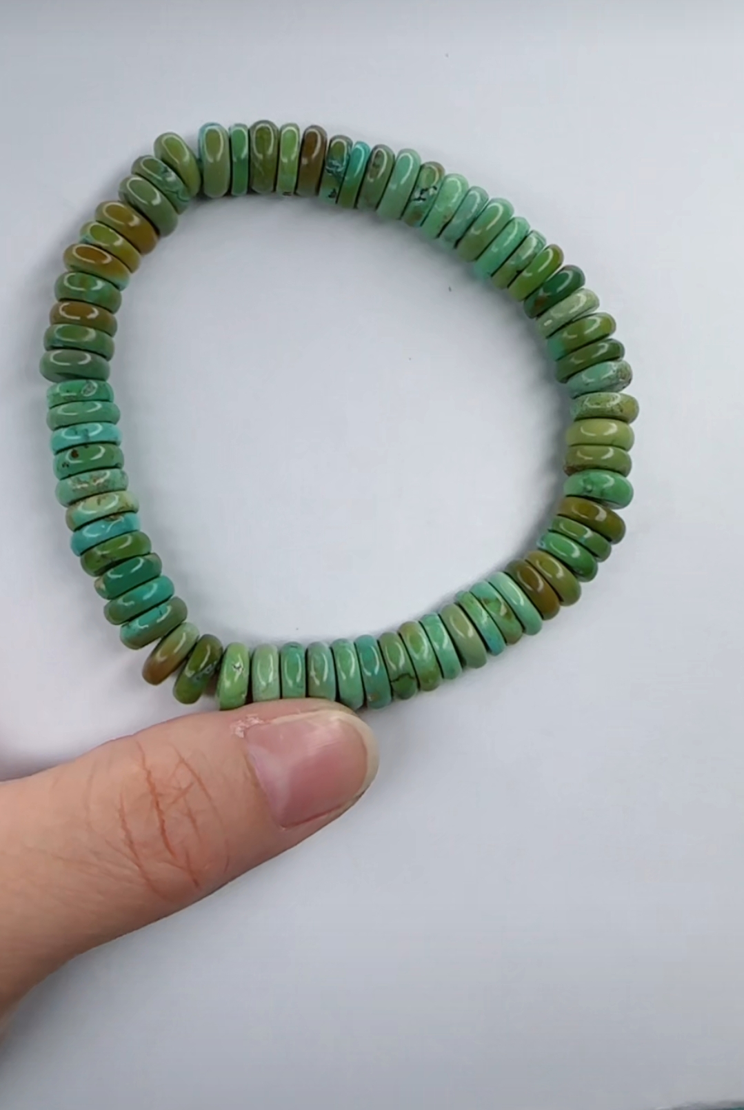 天然原矿绿松石米珠链