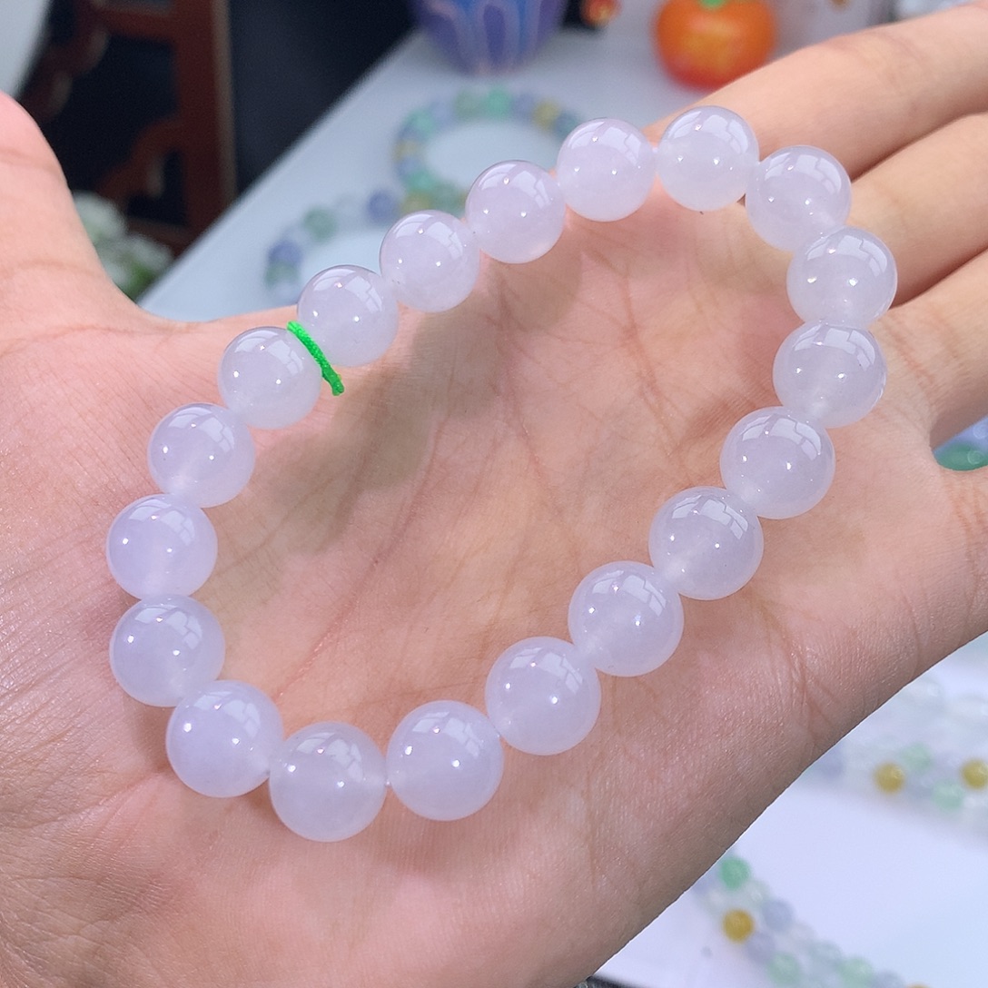 翡翠未镶嵌手链21号 白月光手串