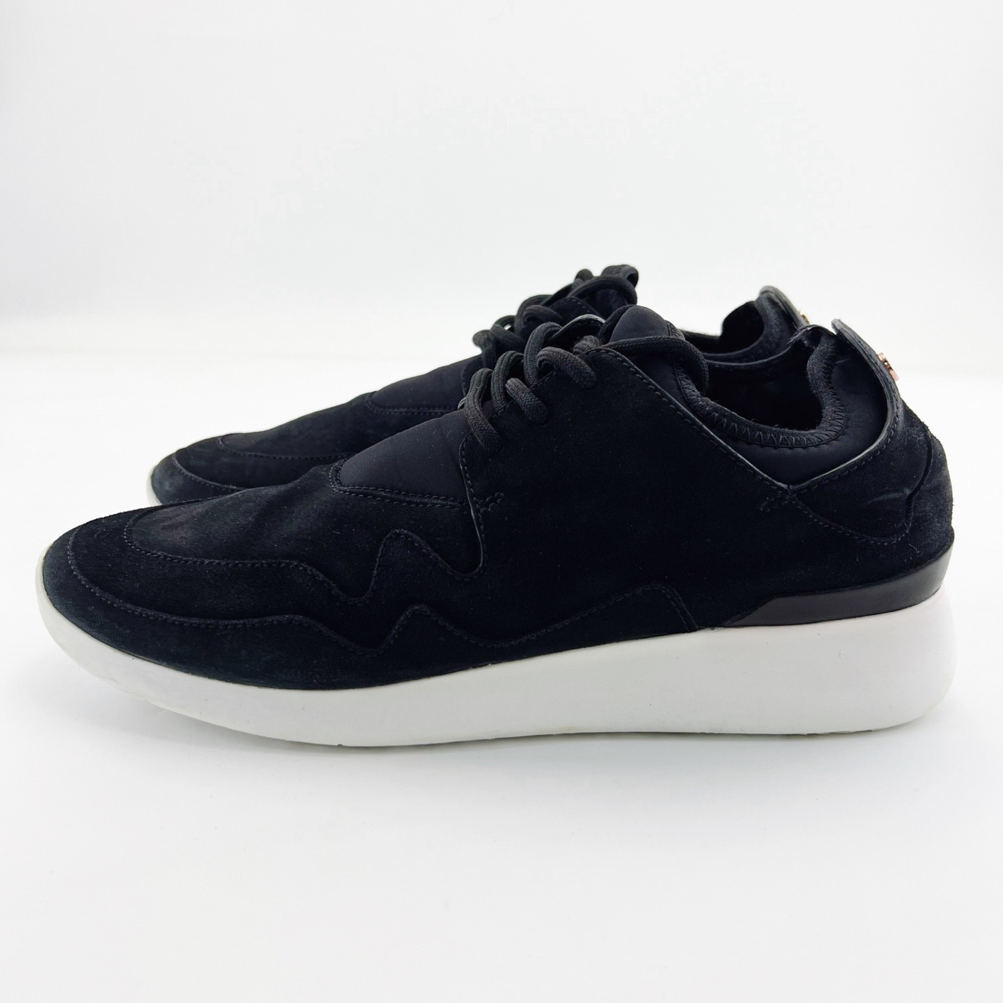 95新 Givenchy/纪梵希 43码/黑色绒面厚底低帮系带板鞋/17699841