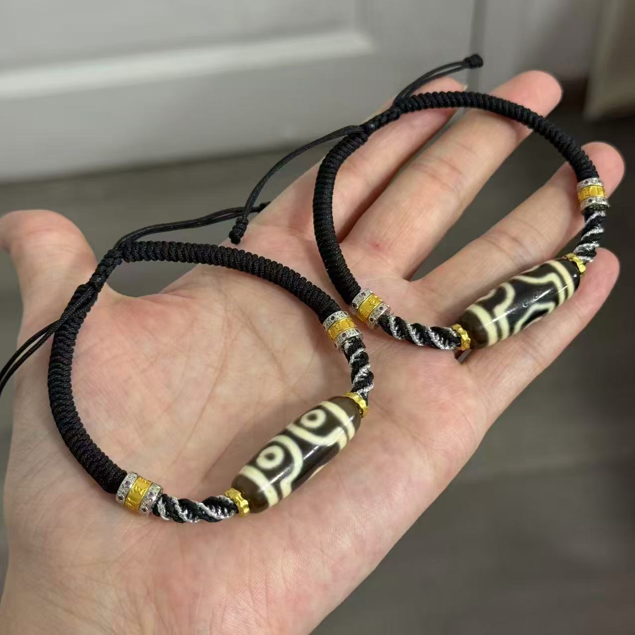 【曹美丽精选】H33668-玛瑙diy手链（三眼）-多样性发其一-11x29mm