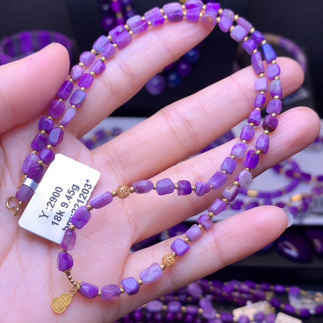 苏纪石（舒俱来）18K金镶嵌项链