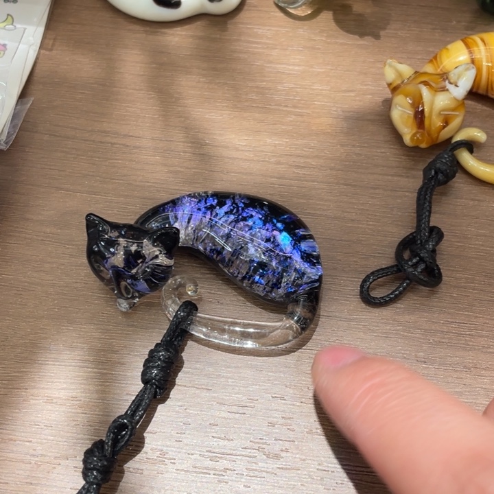 琉璃手工艺品彩箔猫