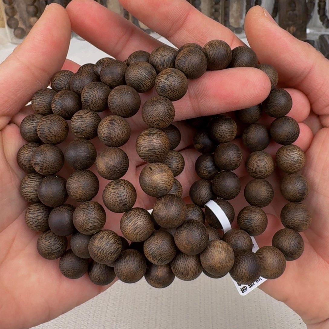 沉香手串棋楠张勺子九九沉圆珠卡10+保10+克手串多样性发一