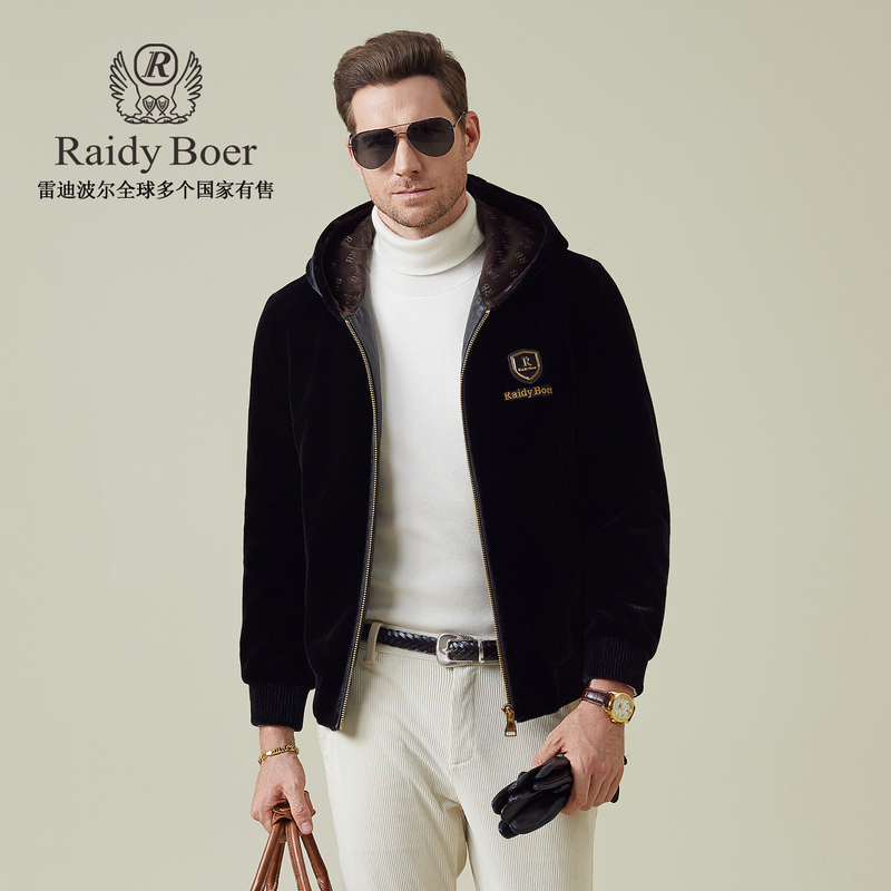 【金丝绒连帽夹克】雷迪波尔休闲男装25冬新款男士加厚保暖外套3065