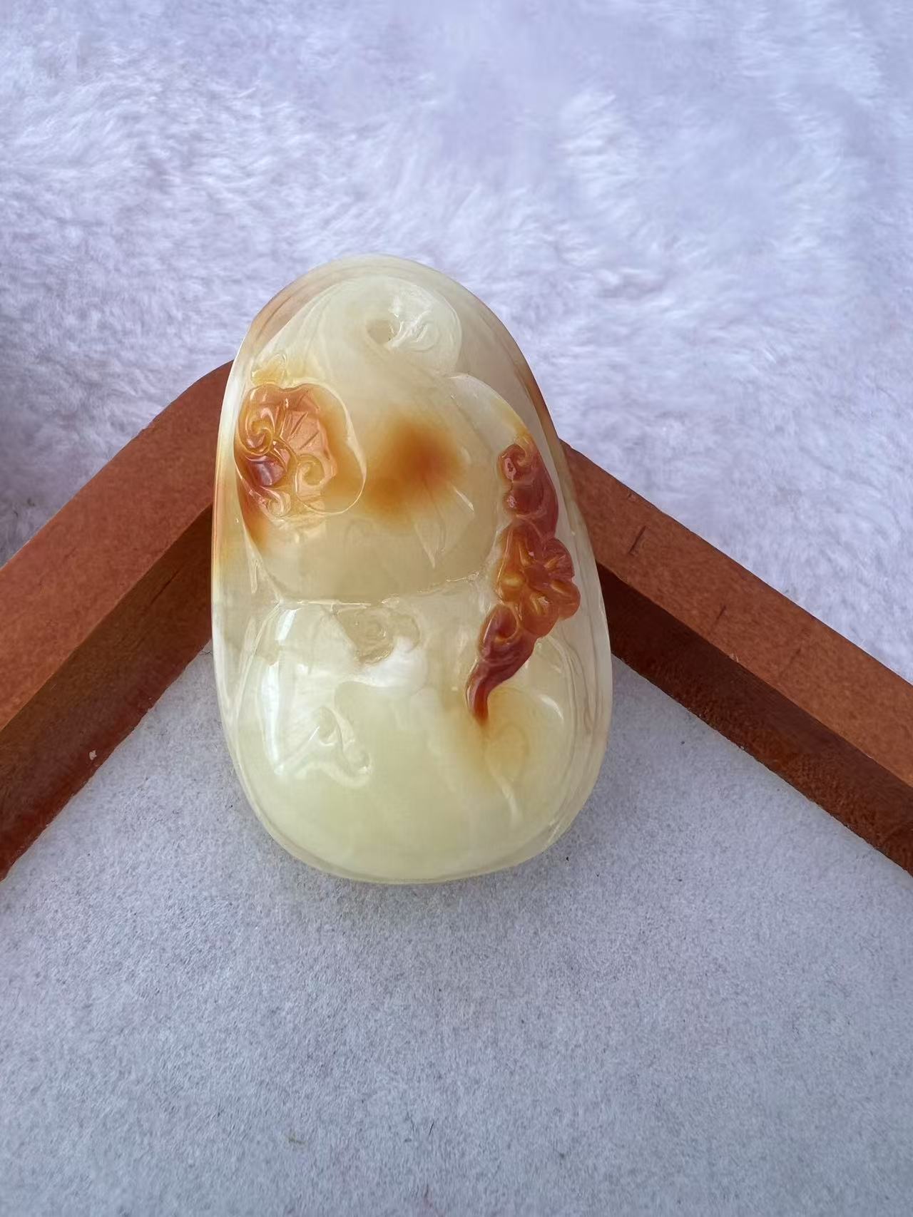 天然原矿蜜蜡葫芦牌吊坠挂件「微微杂」