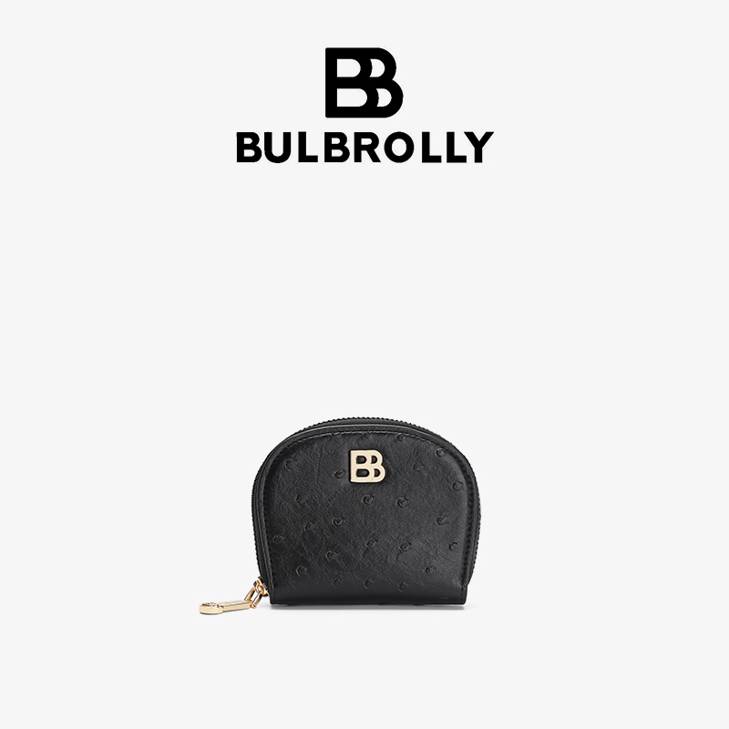 BULBROLLY驼鸟纹翻盖卡包BBL2493001黑色