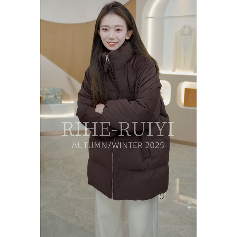 R H 【麻薯】复古质感轻奢老钱气质显瘦羊毛白鹅绒羽绒服2592