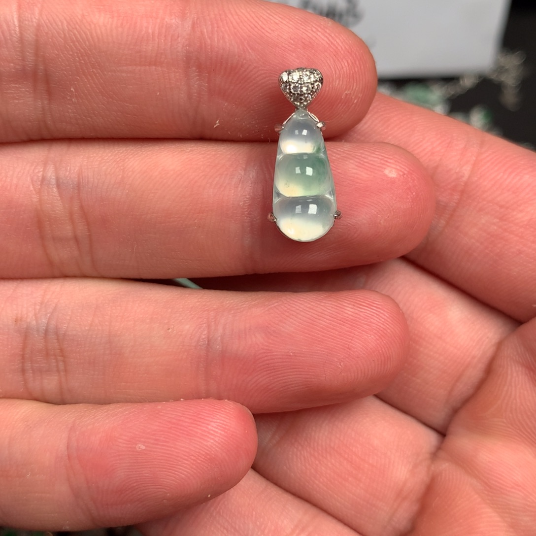 翡翠银S925镶嵌吊坠(不含链)