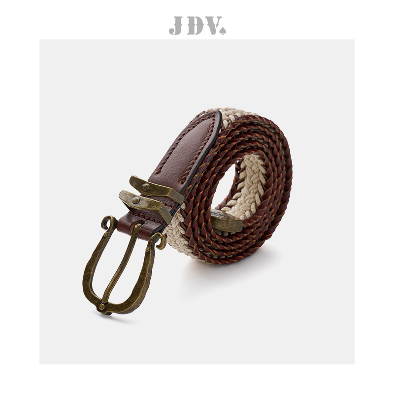 JDV饰品2024春夏新品商场同款棕色编织皮带男士腰带配饰SBT4741