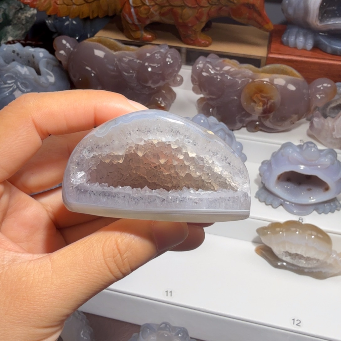 麻***天玛瑙/玉髓未镶嵌挂件