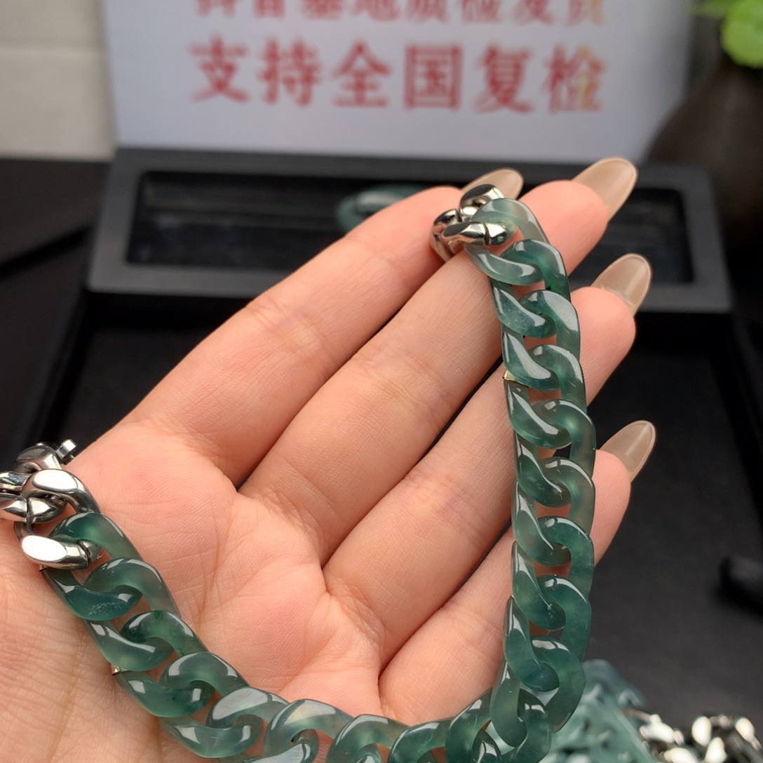 黄***)翡翠未镶嵌手链00003