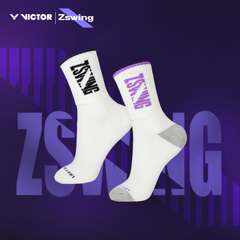 VICTOR/威克多羽毛球袜SK508ZSW郑思维联名款全棉毛巾底吸汗防滑