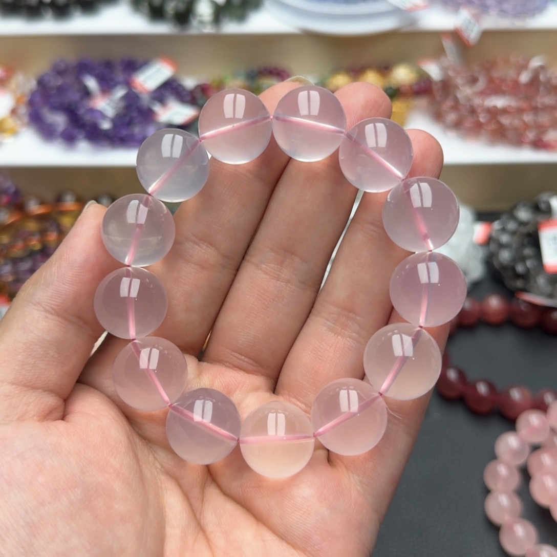 芙蓉石手链未镶嵌星光粉