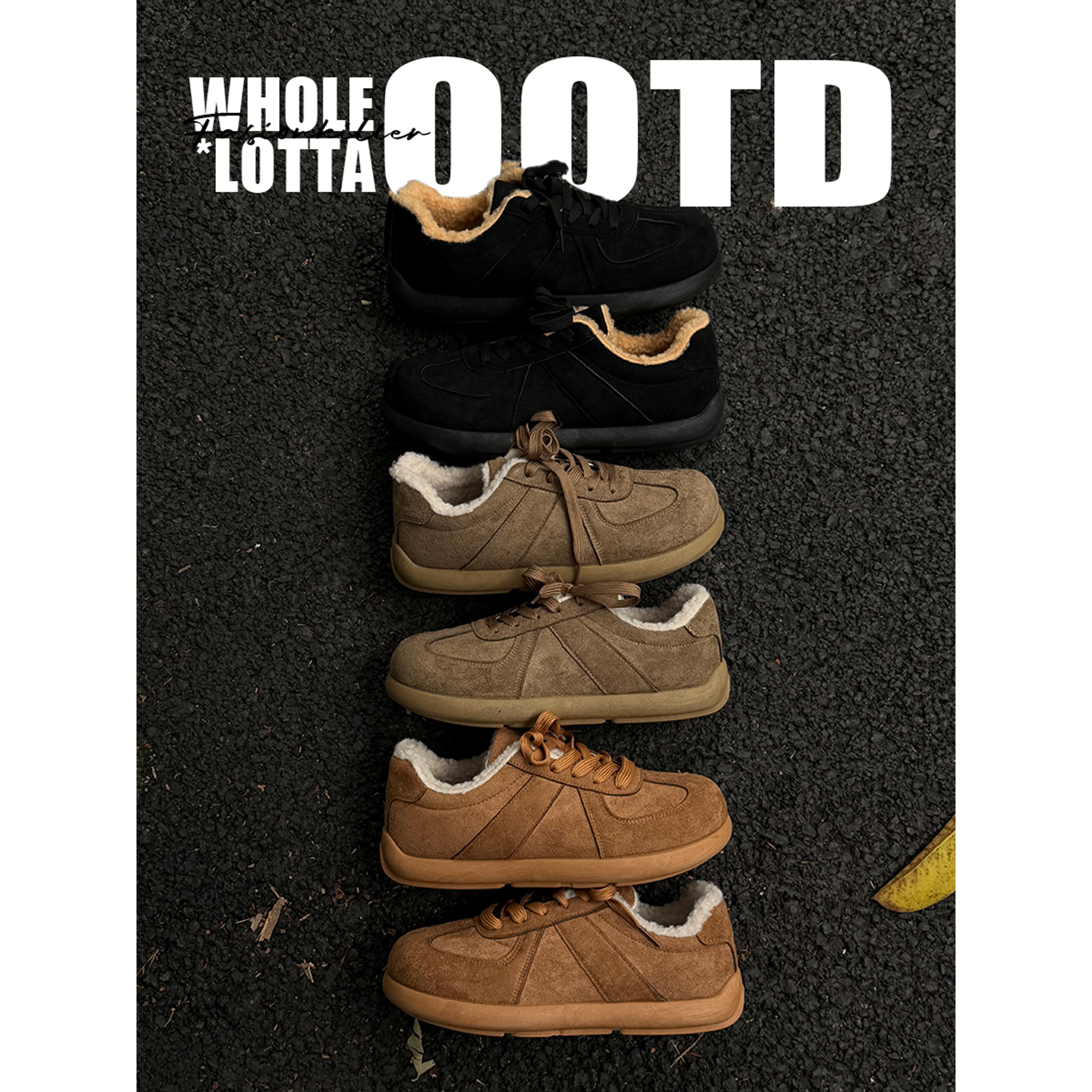 NewRockStarChoppa冬季小众小土豆加绒保暖男鞋复古老钱风勃肯鞋